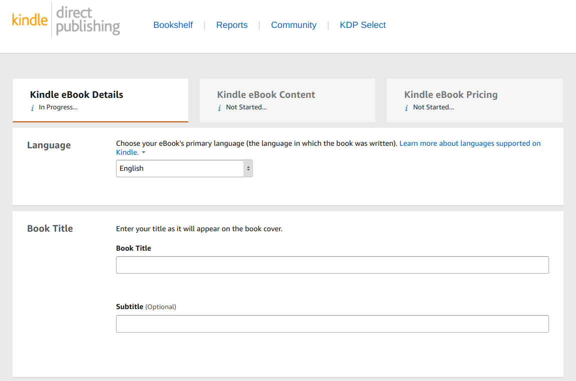 the kindle direct publishing dashboard